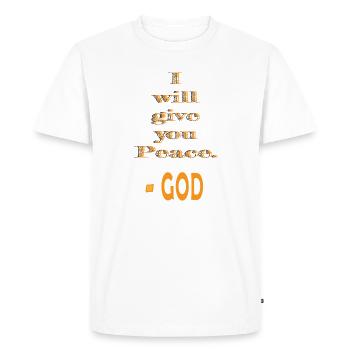 Conception de citation inspirante pour la paix et la foi - T-shirt Premium bio Homme - blanc - Devant - Nico (187cm)