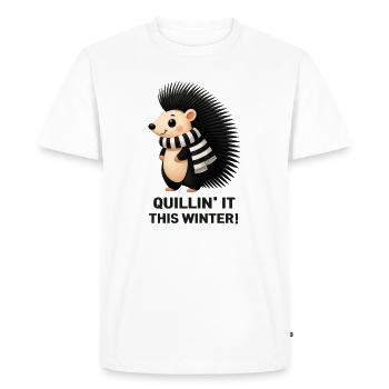 Quillin' it this winter! - Men's Premium Organic T-Shirt - white - Front - Nico (187cm)