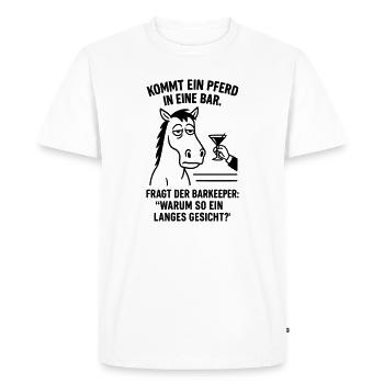 Cheval dans le bar - T-shirt Premium bio Homme - blanc - Devant - Nico (187cm)