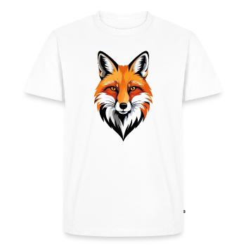 Clever Fox Fox Face Pop Art Illustration - Men's Premium Organic T-Shirt - white - Front - Nico (187cm)