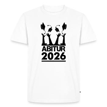 Cérémonie de remise des diplômes de l’Abitur 2026 - T-shirt Premium bio Homme - blanc - Devant - Nico (187cm)