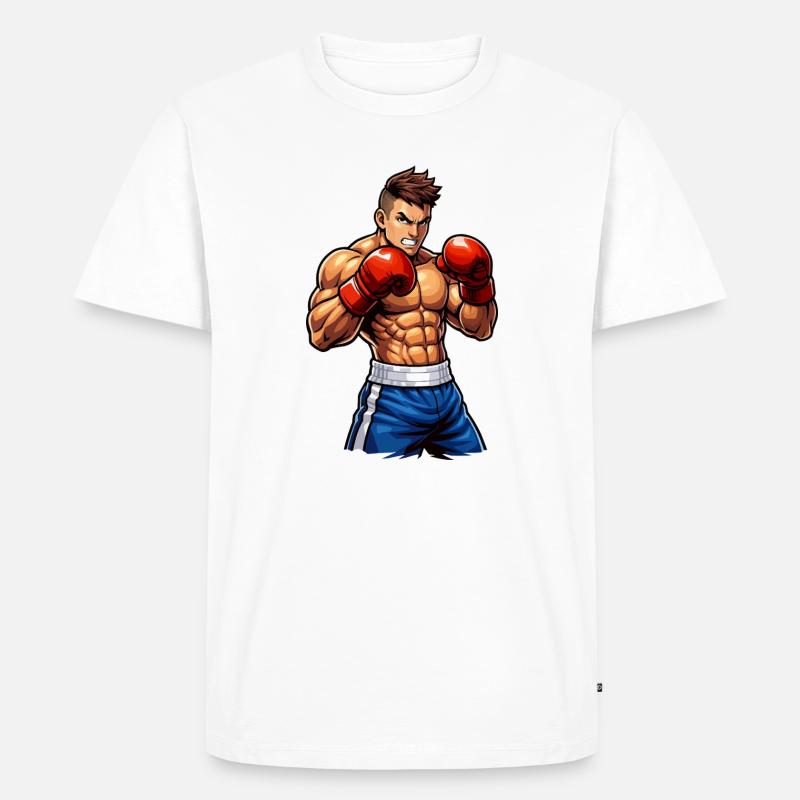 Boxer Boxing Kämpfer - Männer Premium Bio T-Shirt - Weiß