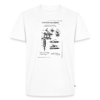 T-shirt de design breveté de plan de machine à tatouer - T-shirt Premium bio Homme - blanc - Devant - Nico (187cm)