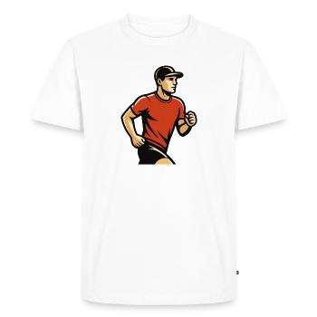 Red-footed ferret Silhouette in Park - Men's Premium Organic T-Shirt - white - Front - Nico (187cm)