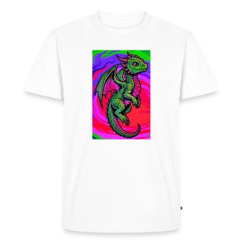 dragon - Men's Premium Organic T-Shirt - white - Front - Nico (187cm)
