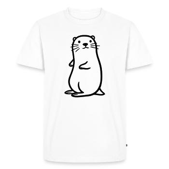 otter - Men's Premium Organic T-Shirt - white - Front - Nico (187cm)
