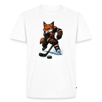 Fuchs Eishockey Sprint - T-shirt Premium bio Homme - blanc - Devant - Nico (187cm)