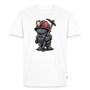 Un ami mineur avec un casque et une lampe de mineur - T-shirt Premium bio Homme - blanc - Devant - Nico (187cm)