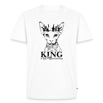 Sphynx Roi de tout Chat Chat Disant Chat - T-shirt Premium bio Homme - blanc - Devant - Nico (187cm)