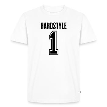 Hardstyle #1 - Men's Premium Organic T-Shirt - white - Front - Nico (187cm)