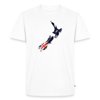 Vrai drapeau de la Nouvelle-Zélande - Carte du drapeau - T-shirt Premium bio Homme - blanc - Devant - Nico (187cm)