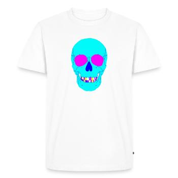 Tête de mort coloré - T-shirt Premium bio Homme - blanc - Devant - Nico (187cm)
