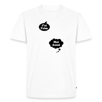 J'ai Faim Moi Aussi Cadeau Humour De Grossesse - T-shirt Premium bio Homme - blanc - Devant - Nico (187cm)