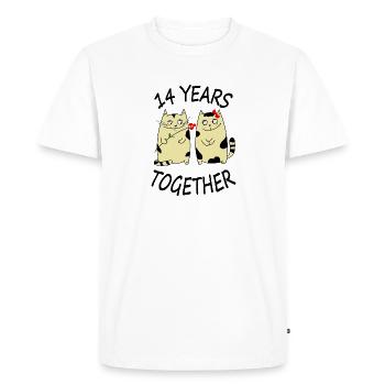 Voulez-vous être avec moi 14 ans - T-shirt Premium bio Homme - blanc - Devant - Nico (187cm)