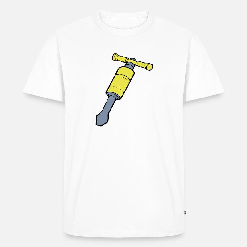 Presslufthammer - Männer Premium Bio T-Shirt - Weiß