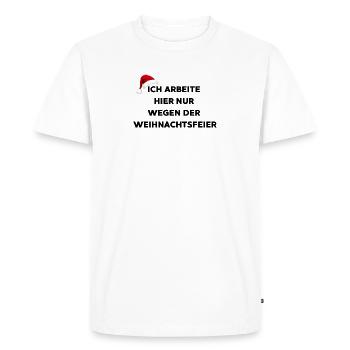 Je ne travaille ici que pour la fête de Noël - T-shirt Premium bio Homme - blanc - Devant - Nico (187cm)