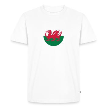 Wales Emblem - Men's Premium Organic T-Shirt - white - Front - Nico (187cm)
