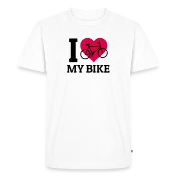 J’adore mon vélo Fahrrad - T-shirt Premium bio Homme - blanc - Devant - Nico (187cm)