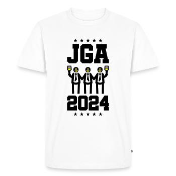 Enterrement de vie de garçon 2024 Marié Enterrement de vie de garçon - T-shirt Premium bio Homme - blanc - Devant - Nico (187cm)