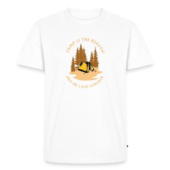 Camp is the Reason Why We Love Summer - Men's Premium Organic T-Shirt - white - Front - Nico (187cm)