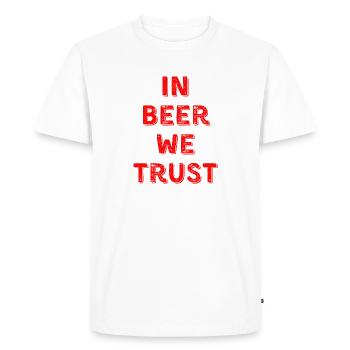 In Beer We Trust - Men's Premium Organic T-Shirt - white - Front - Nico (187cm)