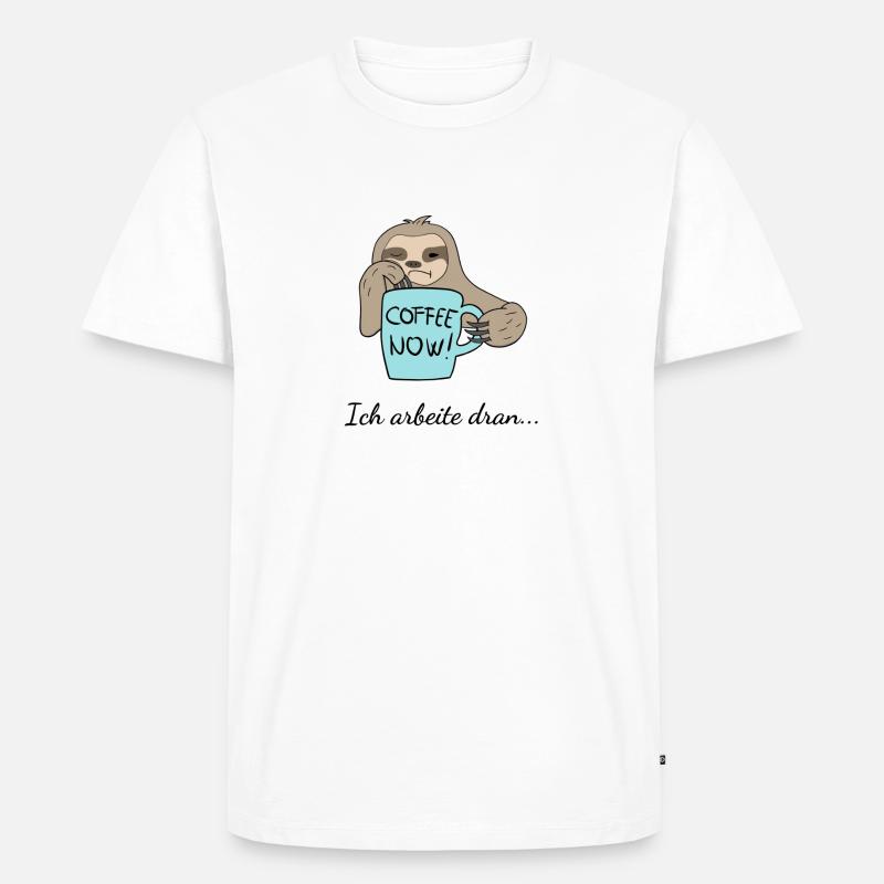 Faultier - Ich arbeite dran... - Männer Premium Bio T-Shirt - Weiß