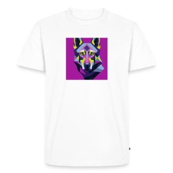 Portrait de chien Style Pop Art Berger Allemand Violet - T-shirt Premium bio Homme - blanc - Devant - Nico (187cm)