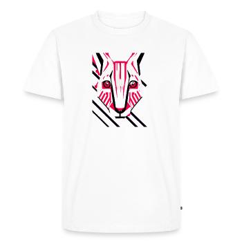 Portrait d’animal Chat Pop-Art Style - T-shirt Premium bio Homme - blanc - Devant - Nico (187cm)