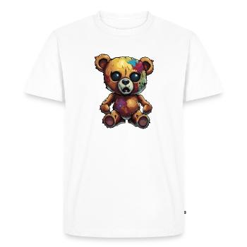 Ours en peluche / Peluche / Animal en peluche / Idée cadeau - T-shirt Premium bio Homme - blanc - Devant - Nico (187cm)