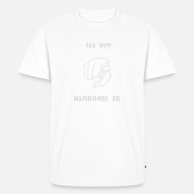 Hey, lächle. - Männer Premium Bio T-Shirt - undefined