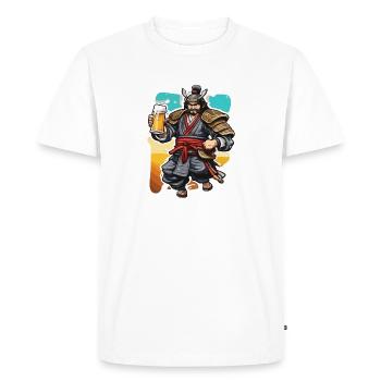 Samouraï / Japonais / Harakiri / Katana / Homme - T-shirt Premium bio Homme - blanc - Devant - Nico (187cm)