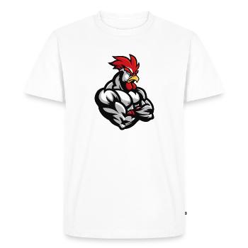 Coq Bande Dessinée - T-shirt Premium bio Homme - blanc - Devant - Nico (187cm)