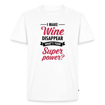 I Make WIne Disappear... - Men's Premium Organic T-Shirt - white - Front - Nico (187cm)