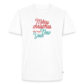 Merry christmas - T-shirt Premium bio Homme - blanc - Devant - Nico (187cm)