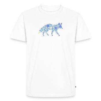 Floral nordique - Renard bleu vif - T-shirt Premium bio Homme - blanc - Devant - Nico (187cm)