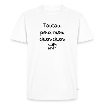 Toutou pour mon chien chien - T-shirt Premium bio Homme - blanc - Devant - Nico (187cm)