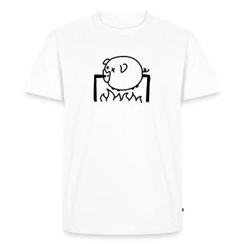Pork Barbecue - Line - Men's Premium Organic T-Shirt - white - Front - Nico (187cm)
