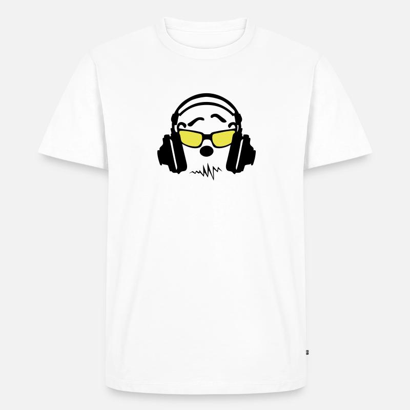 Equalizer Audio-Musik-Kopfhörer DJ zik75 - Männer Premium Bio T-Shirt - Weiß