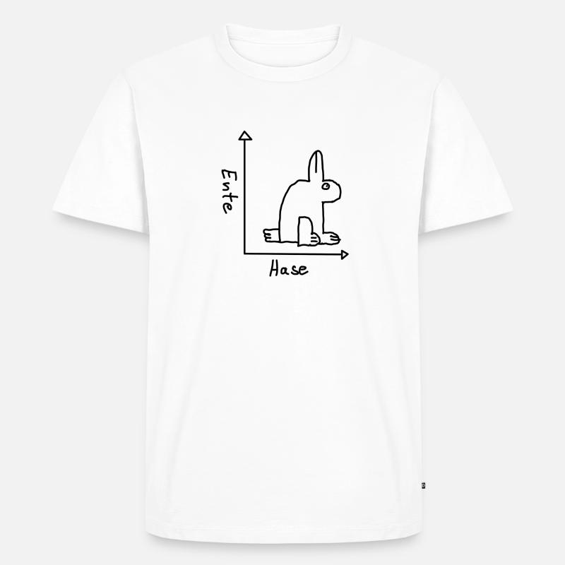 Hase oder Ente - Männer Premium Bio T-Shirt - Weiß