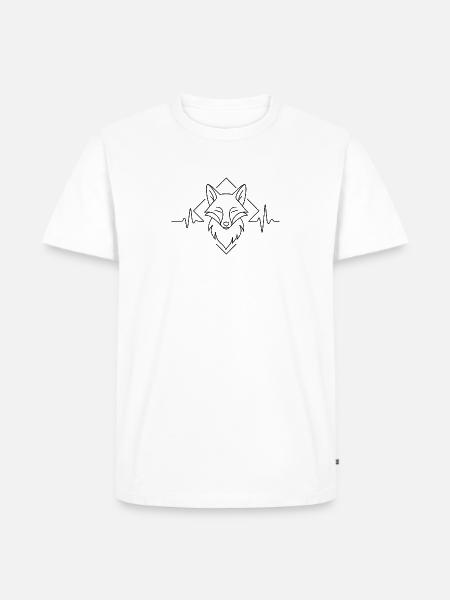 Fox Vibes - Line Art Fuchs - Männer Premium Bio T-Shirt - Weiß