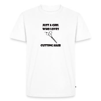 Frisous scissors hairdresser scissors comm woman girl - Men's Premium Organic T-Shirt - white - Front - Nico (187cm)