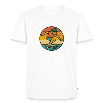 Ride the Retro – Skater Vibes - T-shirt Premium bio Homme - blanc - Devant - Nico (187cm)