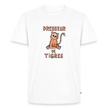 Dresseur de tigres - T-shirt Premium bio Homme - blanc - Devant - Nico (187cm)