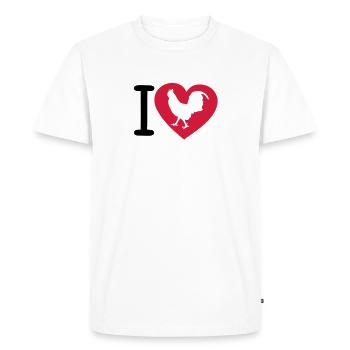 i love cock crew france1 - Men's Premium Organic T-Shirt - white - Front - Nico (187cm)