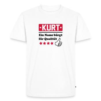 kurt - T-shirt Premium bio Homme - blanc - Devant - Nico (187cm)