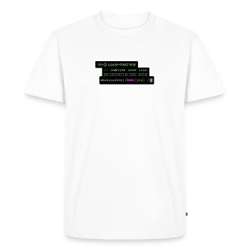 Design geek romantique pour développeur : boucle i - T-shirt Premium bio Homme - blanc - Devant - Nico (187cm)