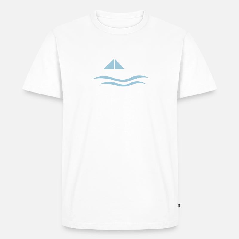 Papierschiffchen auf Wellen - Männer Premium Bio T-Shirt - Weiß