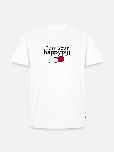 Happy pill Beste Freunde Spruch - Männer Premium Bio T-Shirt - Weiß