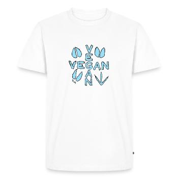 végétalien végétalien - T-shirt Premium bio Homme - blanc - Devant - Nico (187cm)