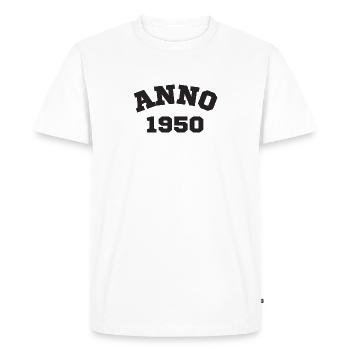 Anno 1950 Birthday Year of birth - Men's Premium Organic T-Shirt - white - Front - Nico (187cm)